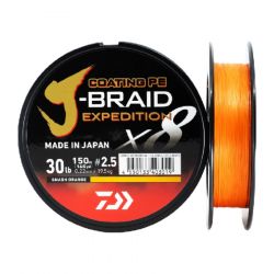 Daiwa JBRAID EXPEDITION 8 BRAID 150M, SMASH ORANGE, İP MİSİNA